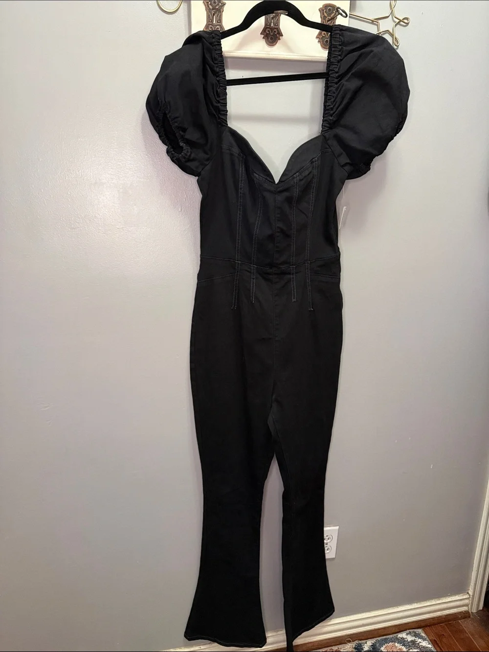 NWT We The Free Moondance Flare Denim Jumpsuit by Free People Size Mediu